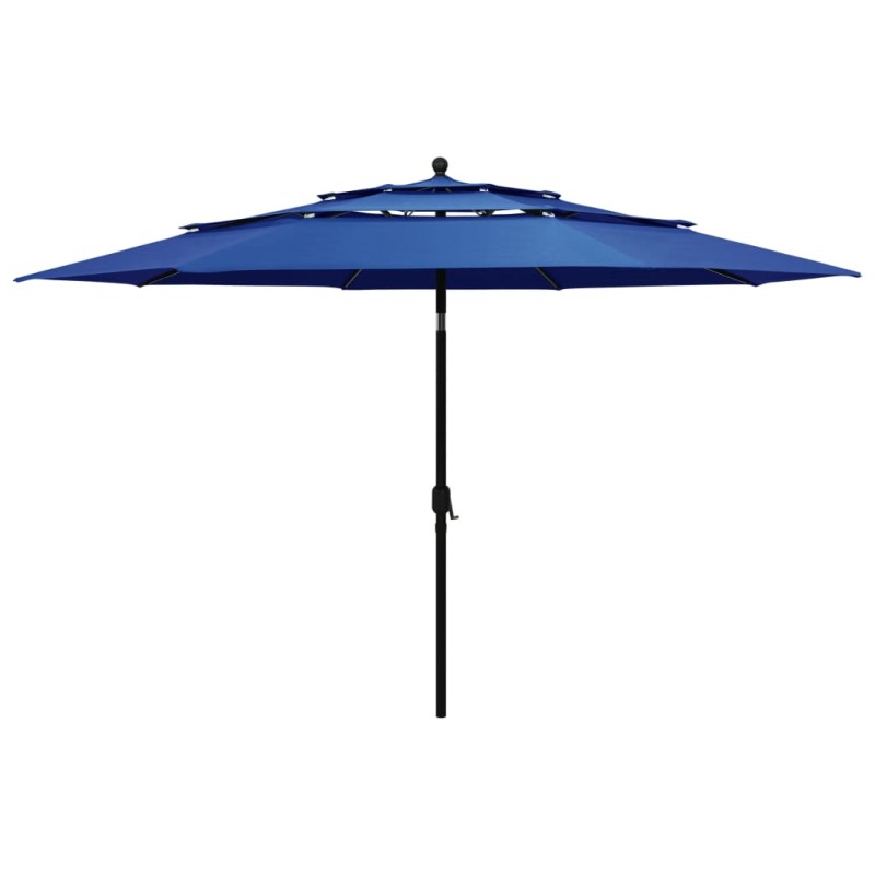 vidaXL Sombrilla de 3 niveles con poste de aluminio azul 3,5 m vidaXL Sombrilla de 3 niveles con poste de aluminio azul 3,5 m