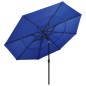 vidaXL Sombrilla de 3 niveles con poste de aluminio azul 3,5 m vidaXL Sombrilla de 3 niveles con poste de aluminio azul 3,5 m