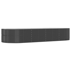 vidaXL Jardinera arriate acero recubrimiento polvo gris 367x140x68cm