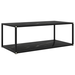 vidaXL Mesa de centro  vidrio templado negro 100x50x35 cm