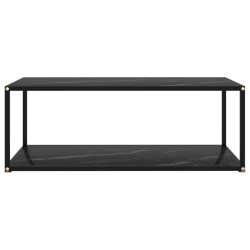 vidaXL Mesa de centro  vidrio templado negro 100x50x35 cm