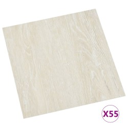 vidaXL Lamas para suelo autoadhesivas 55 piezas PVC 5,11 m² crema