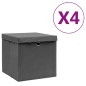 vidaXL Cajas de almacenaje con tapas 4 uds gris 28x28x28 cm vidaXL Cajas de almacenaje con tapas 4 uds gris 28x28x28 cm