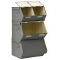 vidaXL Set de cajas de almacenaje apilables 3 uds tela gris antracita vidaXL Set de cajas de almacenaje apilables 3 uds tela gris antracita