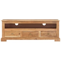vidaXL Mueble de TV madera maciza de acacia marrón 110x30x40 cm