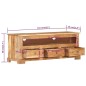 vidaXL Mueble de TV madera maciza de acacia marrón 110x30x40 cm