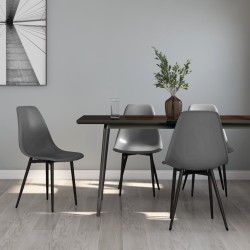 vidaXL Sillas de comedor 4 unidades gris PP