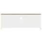 vidaXL Mueble de TV hierro y madera maciza de abeto blanco 110x30x40cm