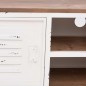 vidaXL Mueble de TV hierro y madera maciza de abeto blanco 110x30x40cm