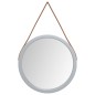 vidaXL Espejo de pared con correa plateado Ø35 cm vidaXL Espejo de pared con correa plateado Ø35 cm
