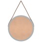 vidaXL Espejo de pared con correa plateado Ø35 cm vidaXL Espejo de pared con correa plateado Ø35 cm