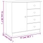 vidaXL Aparador ALTA madera maciza de pino blanco 77x35x73 cm vidaXL Aparador ALTA madera maciza de pino blanco 77x35x73 cm