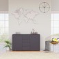 vidaXL Aparador de madera contrachapada gris 120x36x69 cm