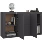 vidaXL Aparador de madera contrachapada gris 120x36x69 cm