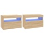 vidaXL Muebles para TV con luces LED 2 uds roble Sonoma 60x35x40 cm vidaXL Muebles para TV con luces LED 2 uds roble Sonoma 60x35x40 cm