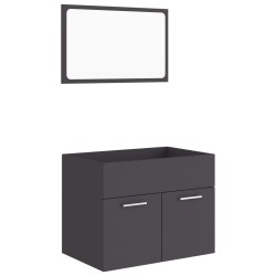 vidaXL Set de muebles de baño 2 piezas madera contrachapada gris