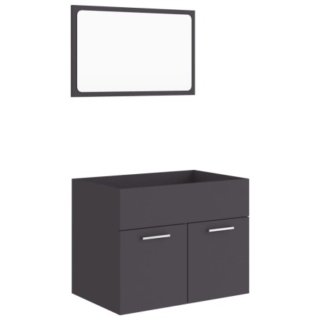vidaXL Set de muebles de baño 2 piezas madera contrachapada gris