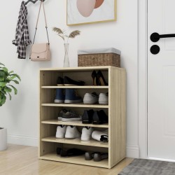 vidaXL Mueble zapatero de madera contrachapada color roble 60x35x70 cm
