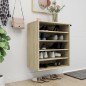 vidaXL Mueble zapatero de madera contrachapada color roble 60x35x70 cm vidaXL Mueble zapatero de madera contrachapada color roble 60x35x70 cm