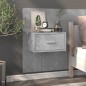 vidaXL Mesitas de noche de pared 2 unidades color gris hormigón