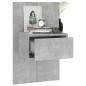 vidaXL Mesitas de noche de pared 2 unidades color gris hormigón