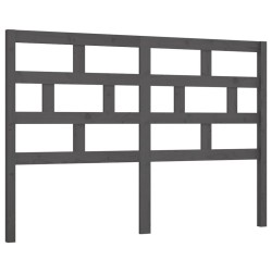 vidaXL Cabecero de cama madera maciza de pino gris 141x4x100 cm