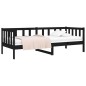vidaXL Sofá cama de madera maciza de pino negro 80x200 cm