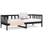 vidaXL Sofá cama de madera maciza de pino negro 80x200 cm