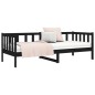 vidaXL Sofá cama de madera maciza de pino negro 80x200 cm