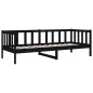 vidaXL Sofá cama de madera maciza de pino negro 80x200 cm