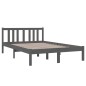 vidaXL Estructura de cama madera maciza gris 120x190 cm vidaXL Estructura de cama madera maciza gris 120x190 cm
