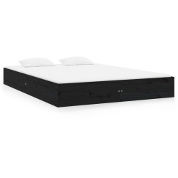 vidaXL Estructura de cama de madera maciza negro 200x200 cm