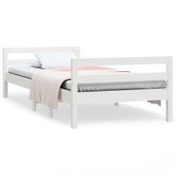 vidaXL Estructura de cama madera maciza de pino blanco 75x190 cm