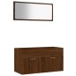vidaXL Set de muebles baño 2 pzas madera contrachapada marrón roble vidaXL Set de muebles baño 2 pzas madera contrachapada marrón roble