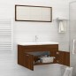 vidaXL Set de muebles baño 2 pzas madera contrachapada marrón roble vidaXL Set de muebles baño 2 pzas madera contrachapada marrón roble