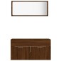 vidaXL Set de muebles baño 2 pzas madera contrachapada marrón roble vidaXL Set de muebles baño 2 pzas madera contrachapada marrón roble