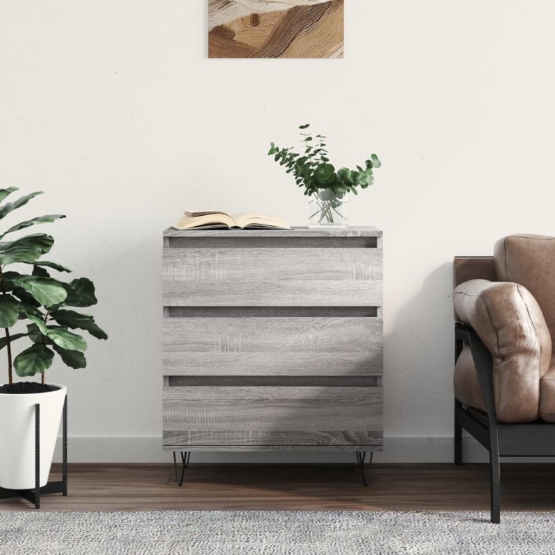 vidaXL Aparador de madera contrachapada gris Sonoma 60x35x70 cm vidaXL Aparador de madera contrachapada gris Sonoma 60x35x70 cm