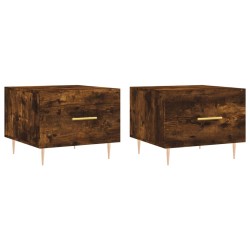 vidaXL Mesa de centro 2 uds madera ingeniería roble ahumado 50x50x40cm