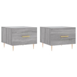 vidaXL Mesas de centro 2 uds madera ingeniería gris Sonoma 50x50x40 cm