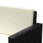 vidaXL Set muebles de jardín 2 piezas y cojines ratán sintético negro