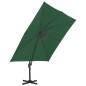 vidaXL Sombrilla voladiza con poste de aluminio verde 400x300 cm vidaXL Sombrilla voladiza con poste de aluminio verde 400x300 cm