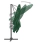 vidaXL Sombrilla voladiza con poste de aluminio verde 400x300 cm vidaXL Sombrilla voladiza con poste de aluminio verde 400x300 cm