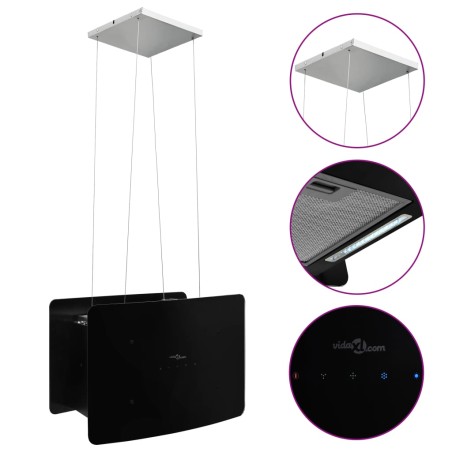 vidaXL Campana extractora colgante táctil LCD vidrio templado