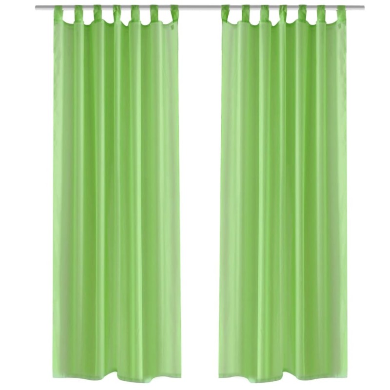 2 Cortinas verdes transparentes 140 x 225 cm 2 Cortinas verdes transparentes 140 x 225 cm