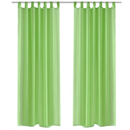 2 Cortinas verdes transparentes 140 x 225 cm
