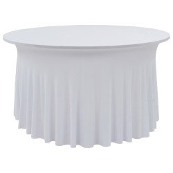 vidaXL Fundas elásticas para mesa 2 uds con falda 180x74 cm blanco