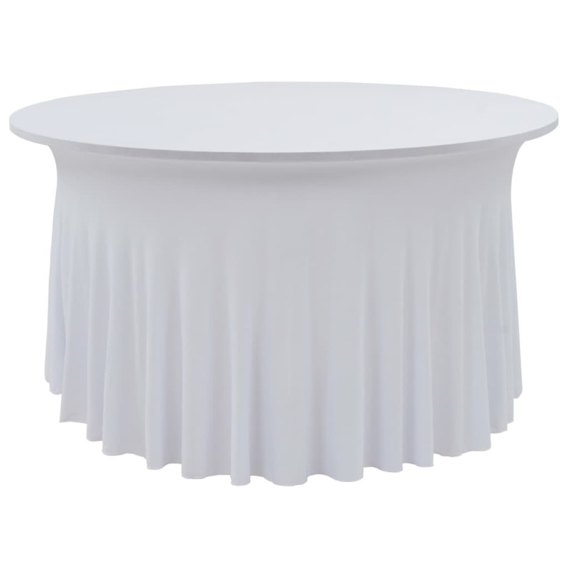 vidaXL Fundas elásticas para mesa 2 uds con falda 180x74 cm blanco vidaXL Fundas elásticas para mesa 2 uds con falda 180x74 cm blanco