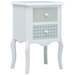 vidaXL Mesita de noche de MDF blanca y gris 43x32x65 cm