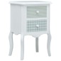 vidaXL Mesita de noche de MDF blanca y gris 43x32x65 cm vidaXL Mesita de noche de MDF blanca y gris 43x32x65 cm