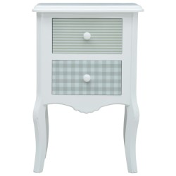 vidaXL Mesita de noche de MDF blanca y gris 43x32x65 cm